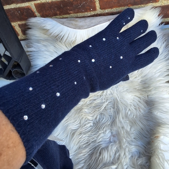 Portland Open Sesame Screen touch Cashmere glitter gloves OS NWT - Picture 9 of 11